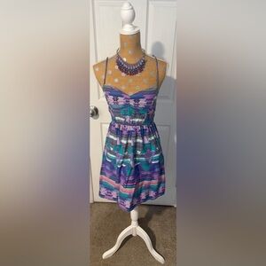Billabong Purple and Blue Patterned Women's Dress